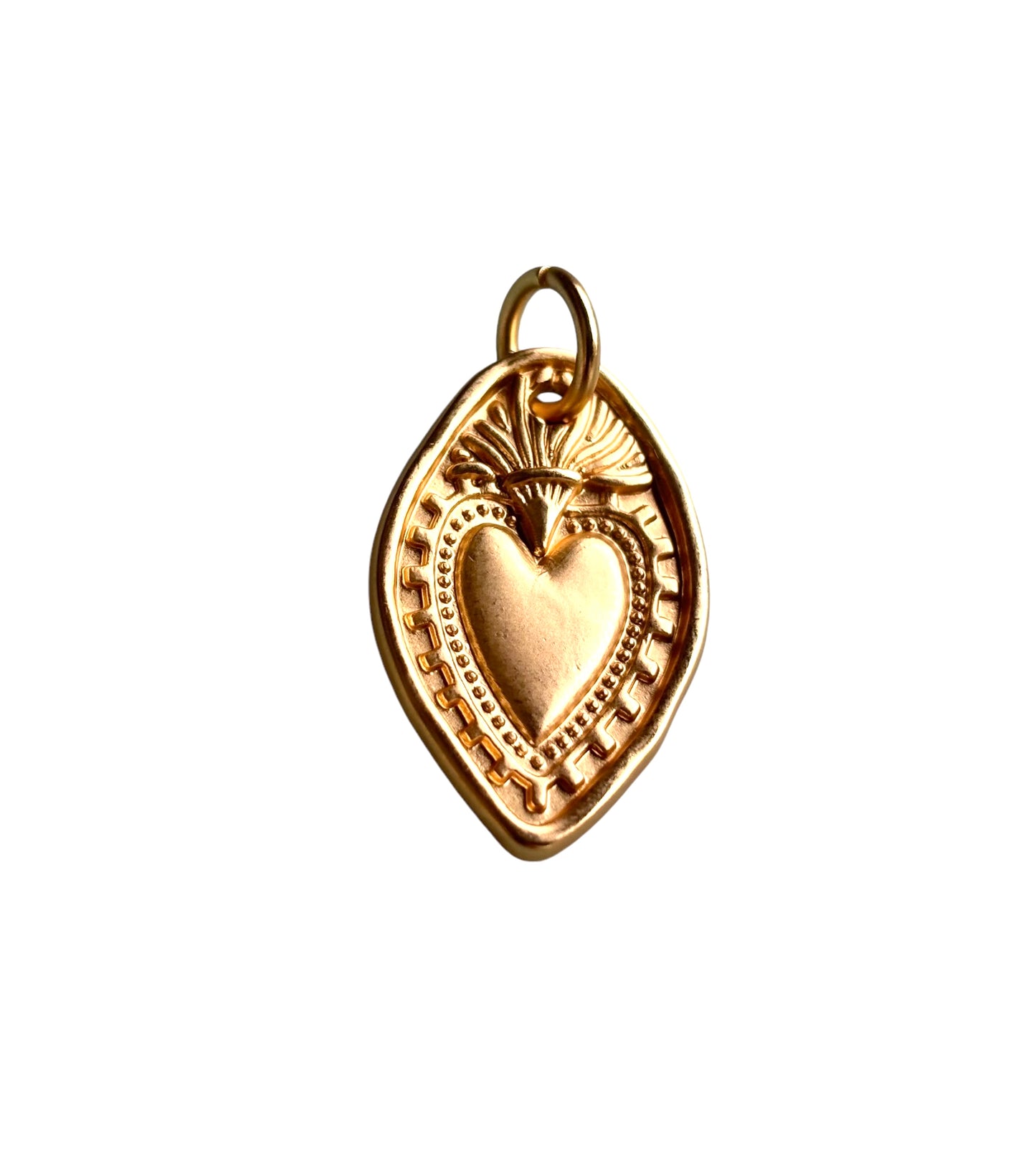 Sacred heart charm gold