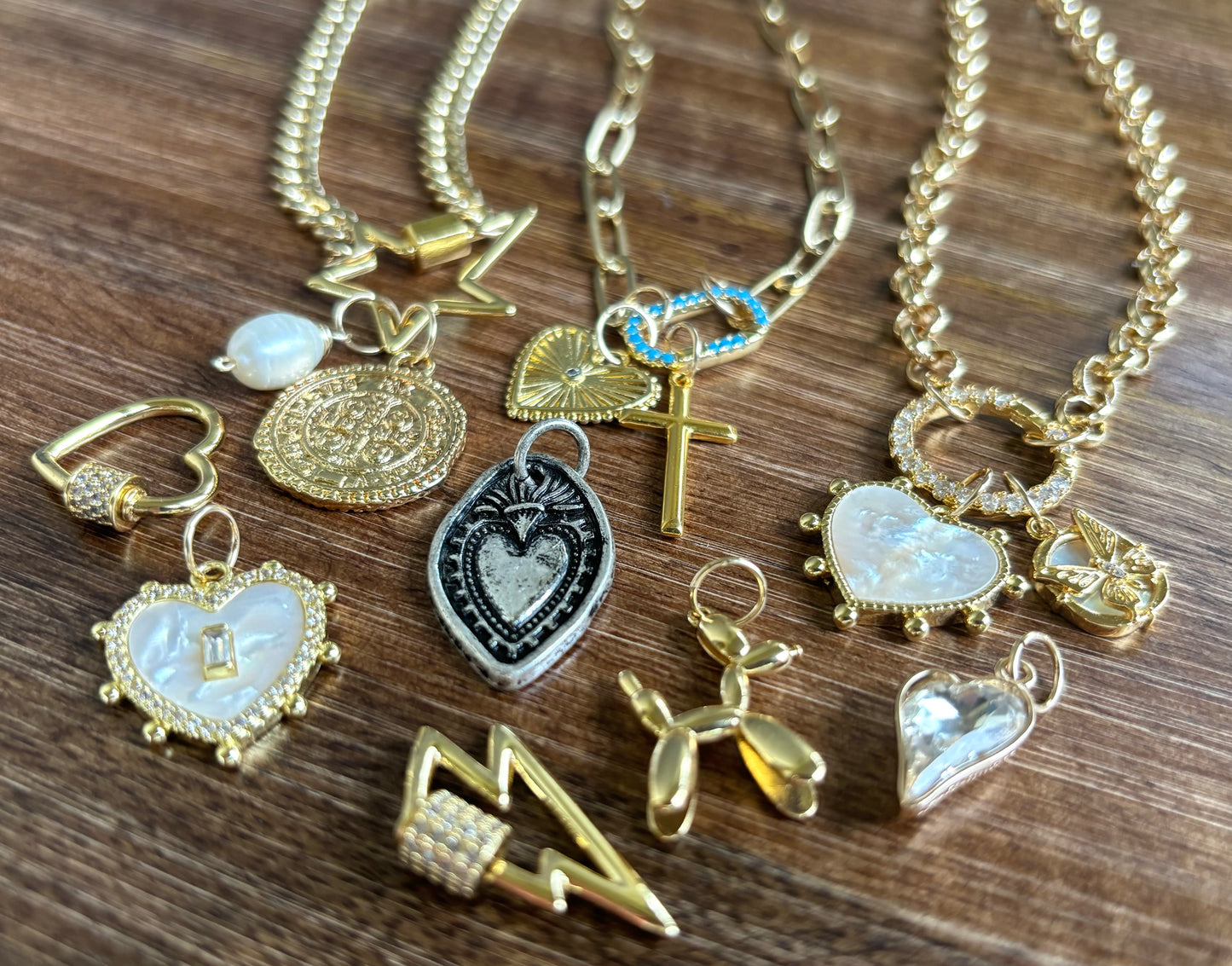 Sacred heart charm silver