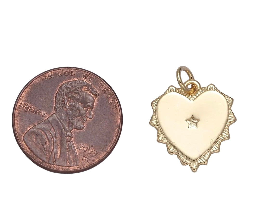 Sunburst heart charm