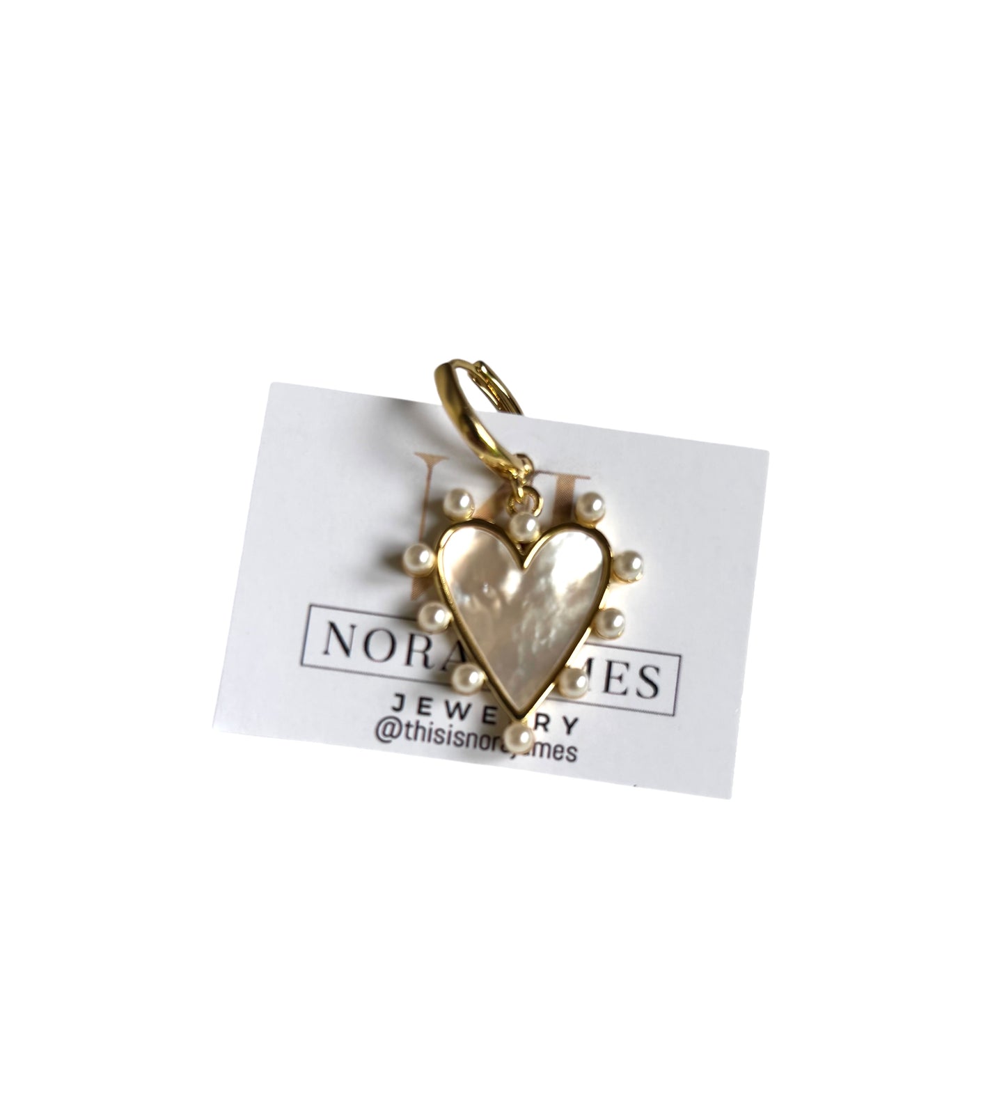 Pearl heart charm