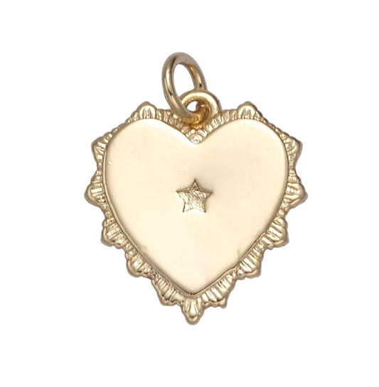 Sunburst heart charm
