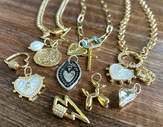 Sacred heart charm silver