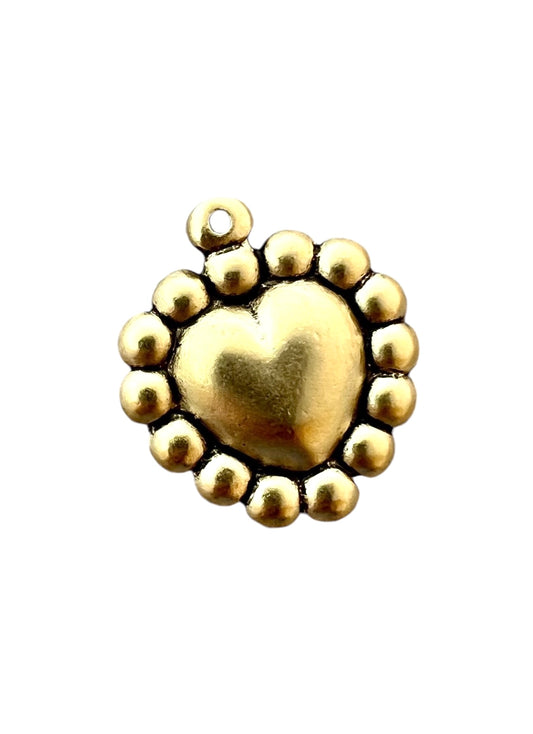 Dotted heart charm gold
