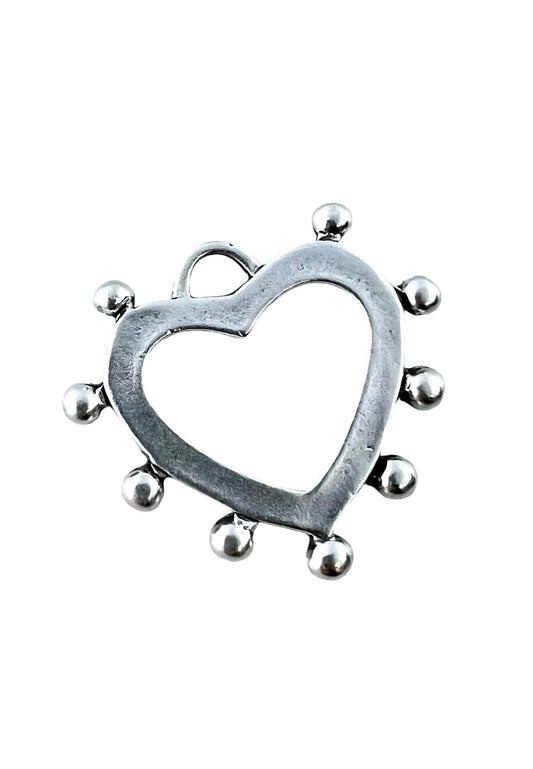 Dotted open heart charm