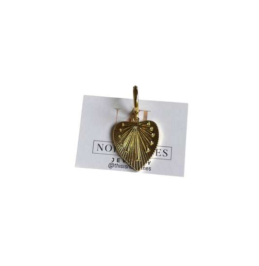 Stripe heart charm