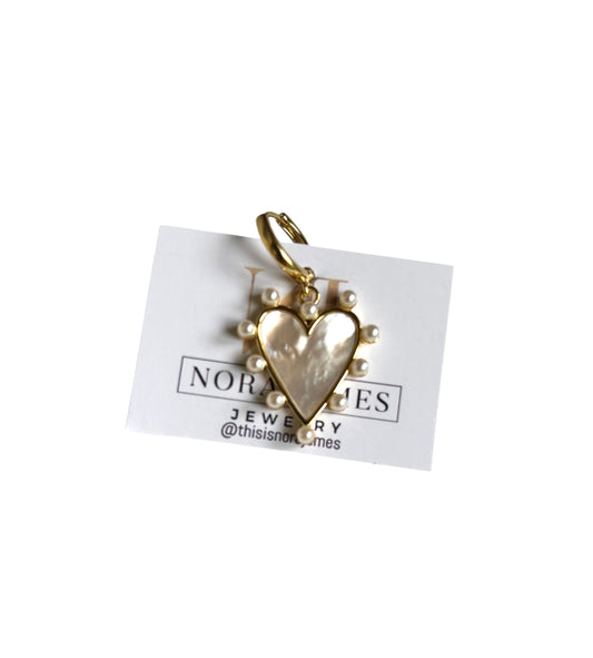 Pearl heart charm
