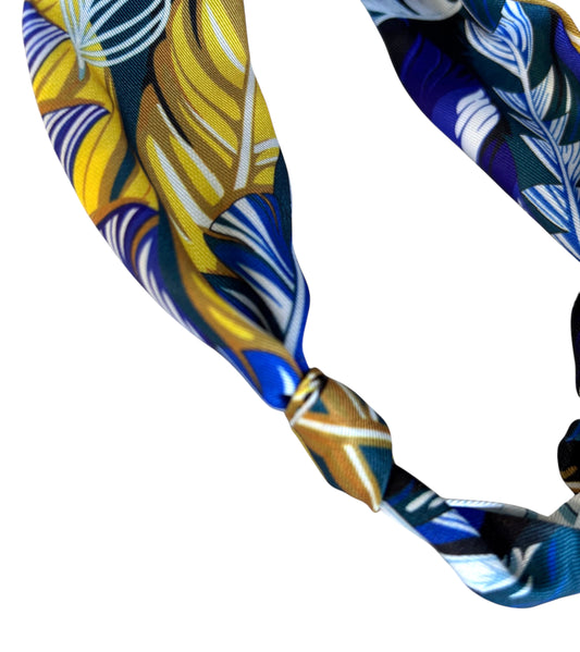 Indigo scarf necklace