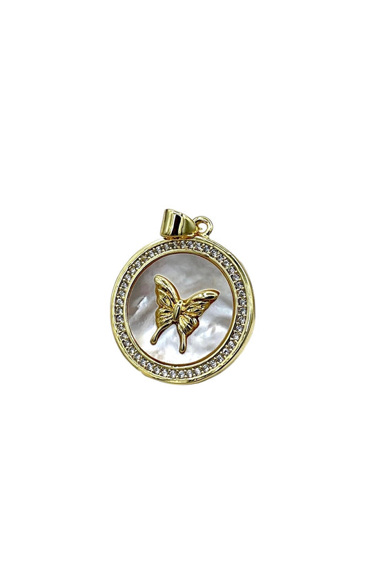 Butterfly mother of pearl charm