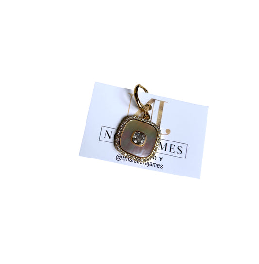 Square mother of pearl charm