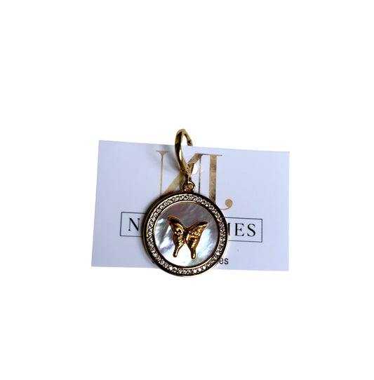 Butterfly mother of pearl charm