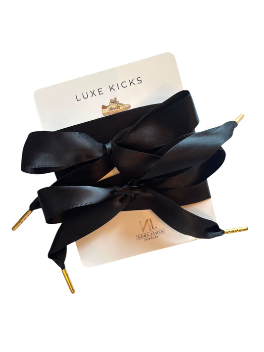Luxe Kicks Shoelaces/Black Tie