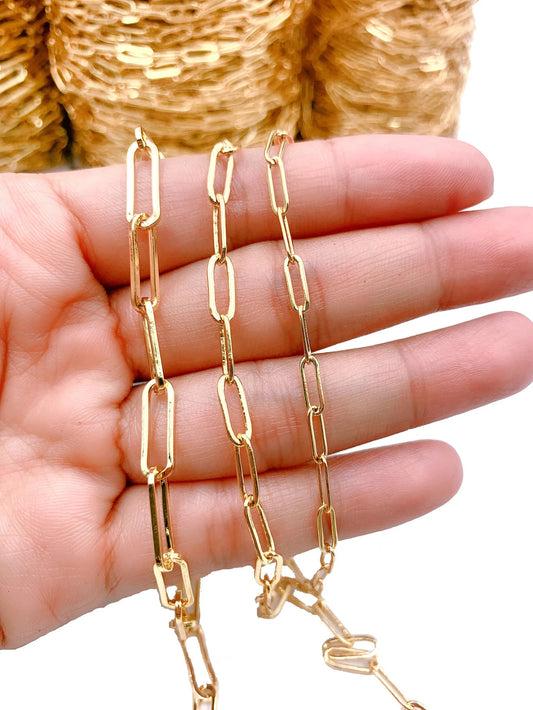 Gold paperclip chain