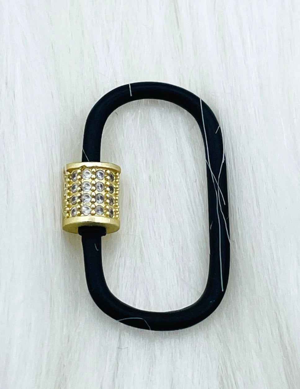 Black/gold pave lock