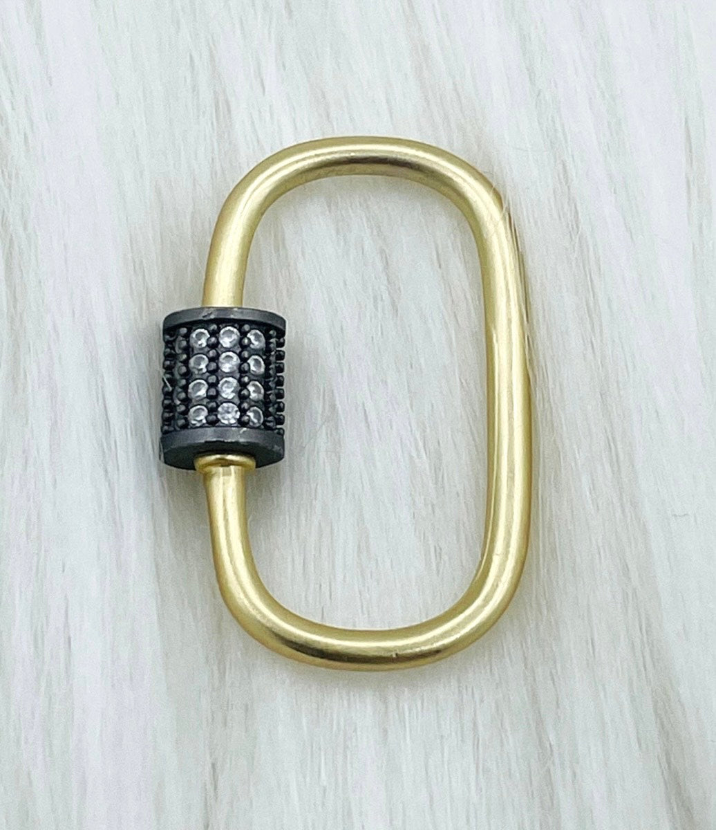 Gold/black pave lock