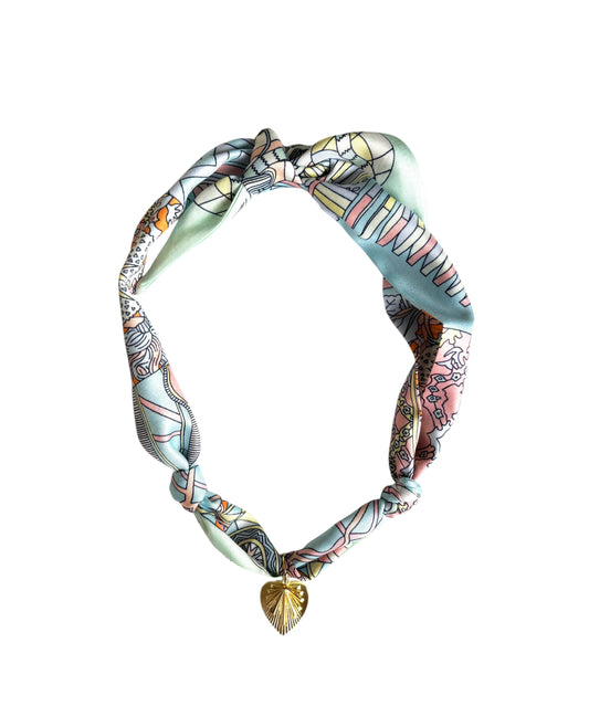 Seaglass scarf necklace