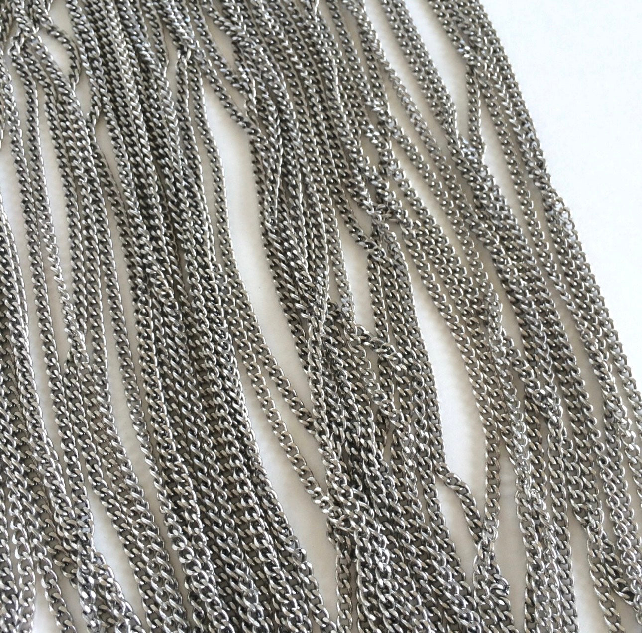 Silver curb chain