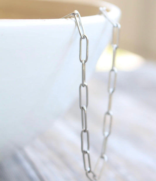 Silver paperclip chain