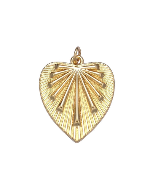 Stripe heart charm