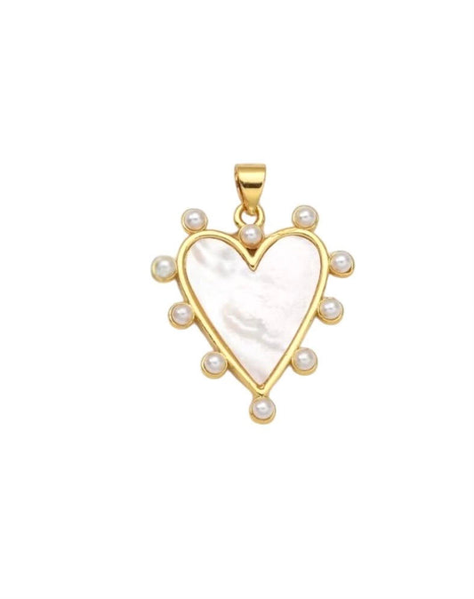 Pearl heart charm